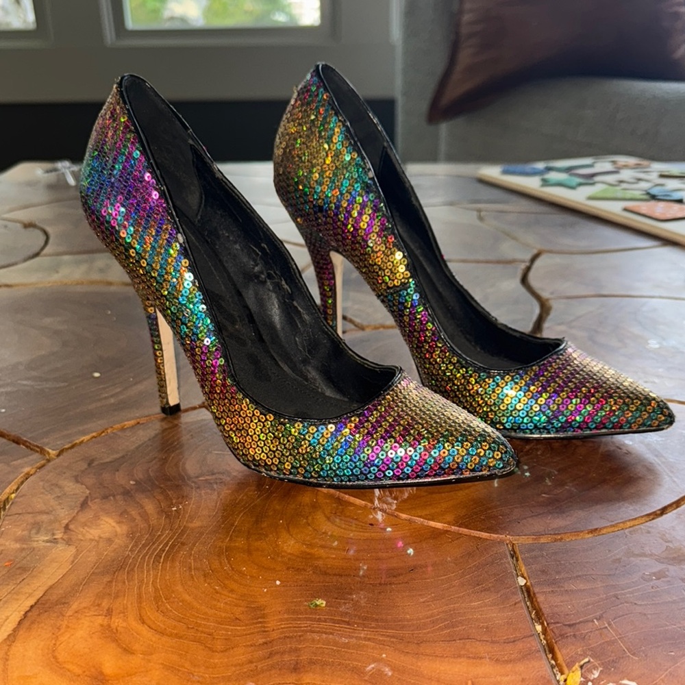 Aldo Multicolor Sequin Heels